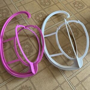 Pink and White Wig Holders